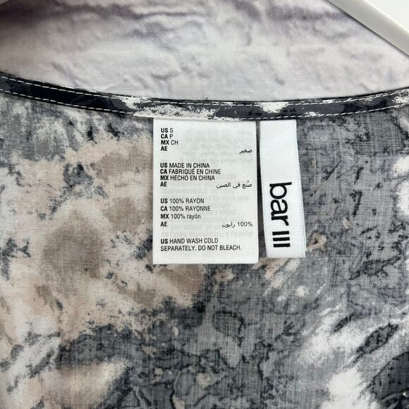 Bar III Hidden Marble Tie Dye Swim Cover Up Romper Sz S Blush Pink Black Shorts - Picture 5 of 6